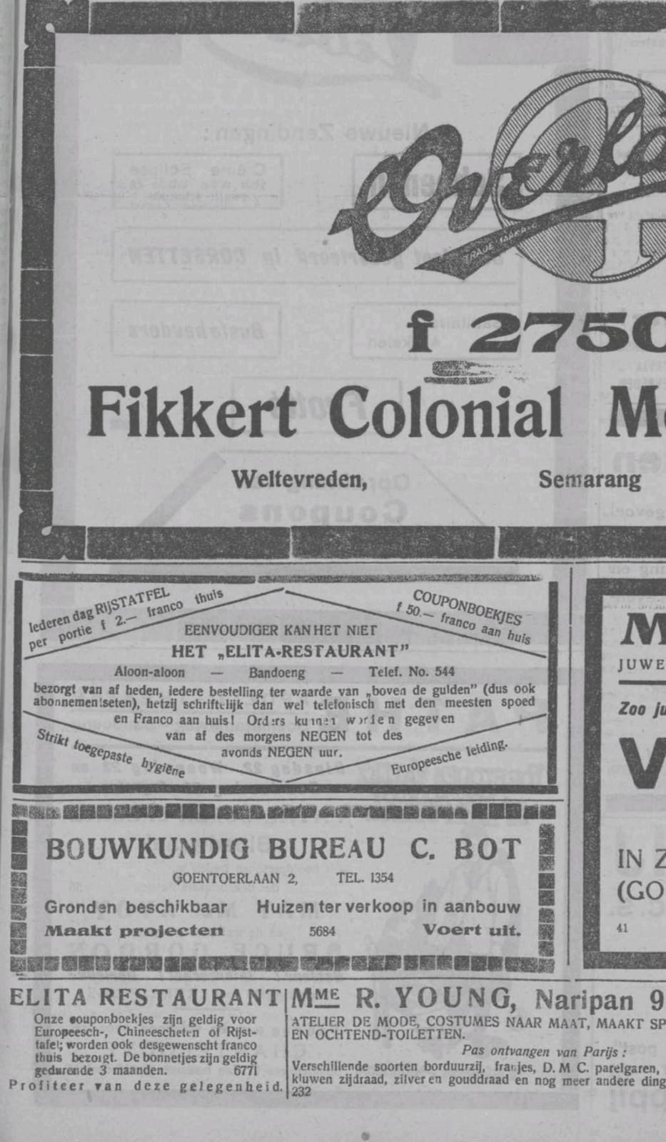 Iklan Elita di koran Bandung berbahasa Belanda