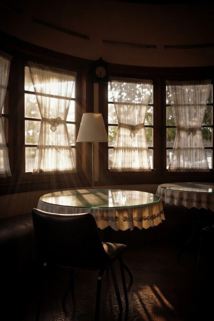 Ruang makan pada malam hari